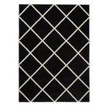 Brooklyn BRK35 Modern Geometric Diamond Soft Hand-Carved Black/White Rug