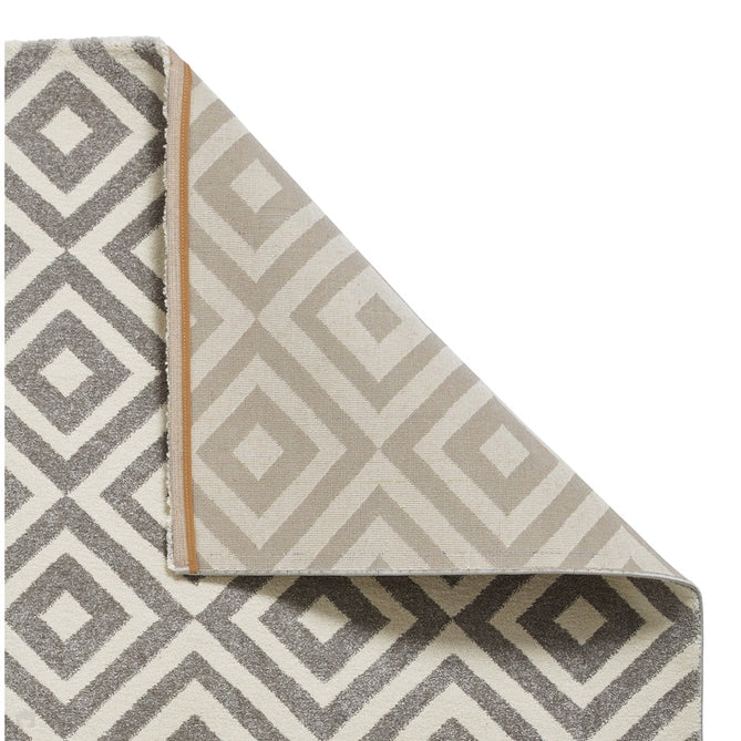 Brooklyn BRK89 Modern Geometric Diamond Soft Carved Durable Short Pile Grey/White Rug-Think Rugs-Rug Love - The Most Loved Rug Store