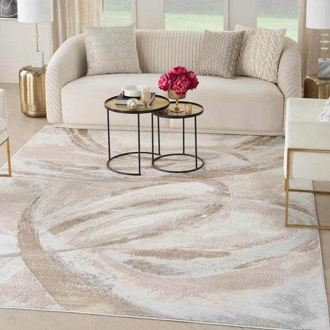 Brushstrokes BSK01 Beige/Grey Runner-Nourison-Rug Love - The Most Loved Rug Store