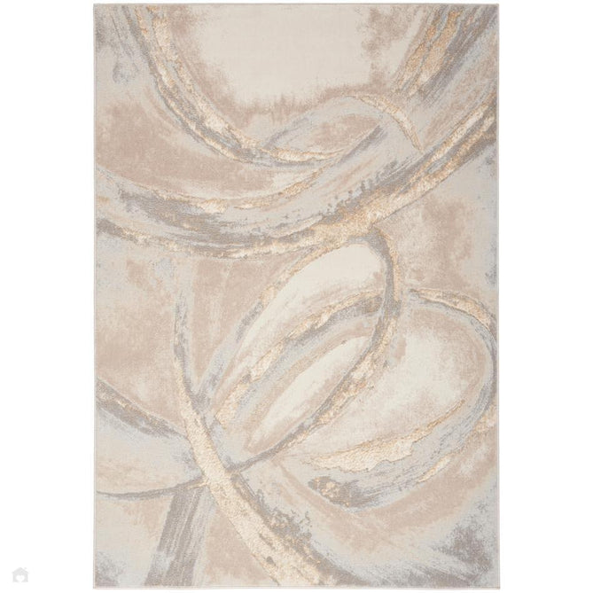 Brushstrokes BSK01 Beige/Grey Runner-Nourison-Rug Love - The Most Loved Rug Store
