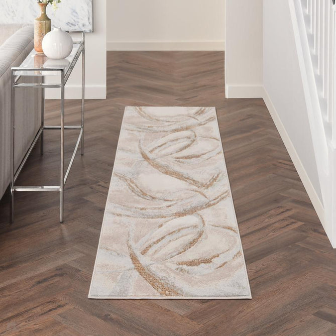 Brushstrokes BSK01 Beige/Grey Runner-Nourison-Rug Love - The Most Loved Rug Store