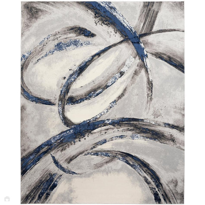 Brushstrokes BSK02 Grey/Navy Runner-Nourison-Rug Love - The Most Loved Rug Store