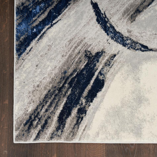 Brushstrokes BSK02 Grey/Navy Runner-Nourison-Rug Love - The Most Loved Rug Store
