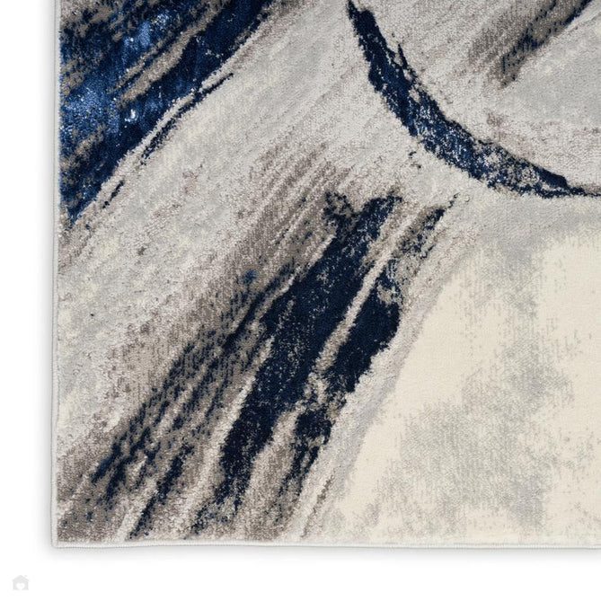 Brushstrokes BSK02 Grey/Navy Runner-Nourison-Rug Love - The Most Loved Rug Store