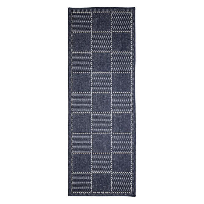 Flatweave Gel Check Navy Rug-Melrose-Rug Love - The Most Loved Rug Store