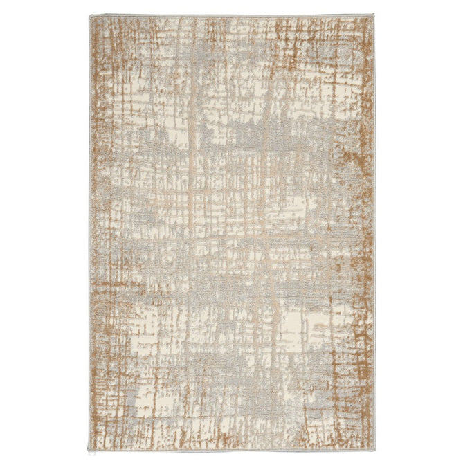 CK Rush CK950 Modern Crosshatched Linear Abstract Distressed Hi-Low Textured Low-Profile Short-Pile Ivory/Taupe/Grey Rug-Calvin Klein-Rug Love - The Most Loved Rug Store