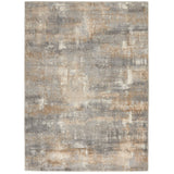 CK Rush CK951 Modern Crosshatched Linear Abstract Distressed Hi-Low Textured Low Flat-Pile Grey/Beige Rug