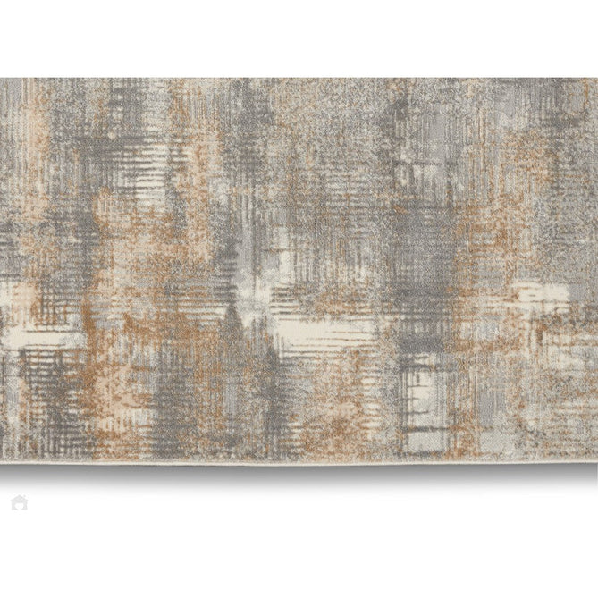 CK Rush CK951 Modern Crosshatched Linear Abstract Distressed Hi-Low Textured Low Flat-Pile Grey/Beige Runner-Calvin Klein-Rug Love - The Most Loved Rug Store