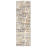 CK Rush CK951 Modern Crosshatched Linear Abstract Distressed Hi-Low Textured Low Flat-Pile Grey/Beige Runner
