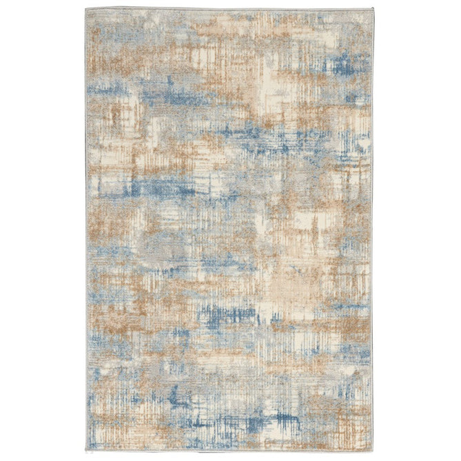 CK Rush CK951 Modern Crosshatched Linear Abstract Distressed Hi-Low Textured Low-Profile Short-Pile Beige/Blue/Grey/Taupe Rug-Calvin Klein-Rug Love - The Most Loved Rug Store