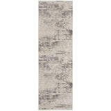 CK Rush CK953 Modern Crosshatched Linear Abstract Distressed Hi-Low Textured Low Flat-Pile Ivory/Beige Runner