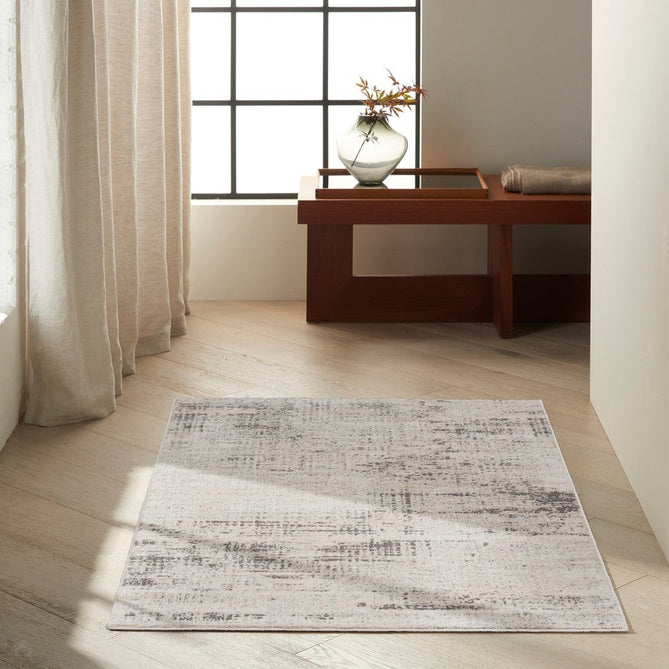 CK Rush CK953 Modern Crosshatched Linear Abstract Distressed Hi-Low Textured Low-Profile Short-Pile Ivory/Beige/Taupe/Grey Rug-Calvin Klein-Rug Love - The Most Loved Rug Store