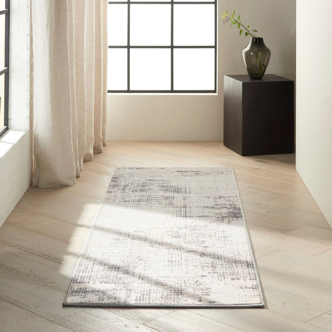 CK Rush CK953 Modern Crosshatched Linear Abstract Distressed Hi-Low Textured Low-Profile Short-Pile Ivory/Beige/Taupe/Grey Rug-Calvin Klein-Rug Love - The Most Loved Rug Store