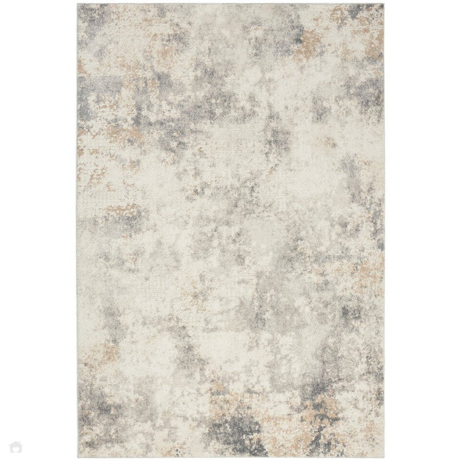 CK005 Enchanting ECH07 Modern Abstract Distressed Hi-Low Textured Low Flat-Pile Ivory/Grey Rug-Calvin Klein-Rug Love - The Most Loved Rug Store