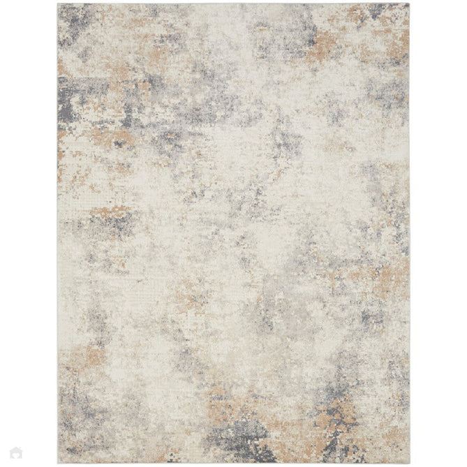 CK005 Enchanting ECH07 Modern Abstract Distressed Hi-Low Textured Low Flat-Pile Ivory/Grey Rug-Calvin Klein-Rug Love - The Most Loved Rug Store