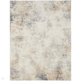 CK005 Enchanting ECH07 Modern Abstract Distressed Hi-Low Textured Low Flat-Pile Ivory/Grey Rug