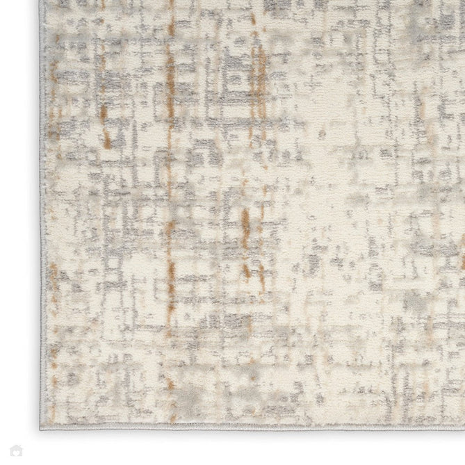 CK950 Rush CK955 Modern Abstract Distressed Hi-Low Textured Low-Profile Short-Pile Ivory/Grey/Beige Runner-Calvin Klein-Rug Love - The Most Loved Rug Store