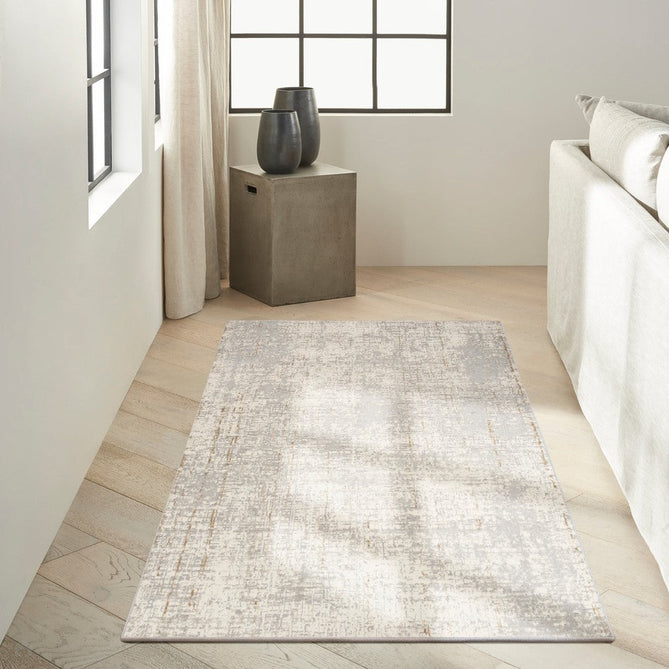 CK950 Rush CK955 Modern Abstract Distressed Hi-Low Textured Low-Profile Short-Pile Ivory/Grey/Beige Runner-Calvin Klein-Rug Love - The Most Loved Rug Store