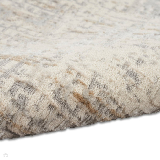 CK950 Rush CK955 Modern Abstract Distressed Hi-Low Textured Low-Profile Short-Pile Ivory/Grey/Beige Runner-Calvin Klein-Rug Love - The Most Loved Rug Store