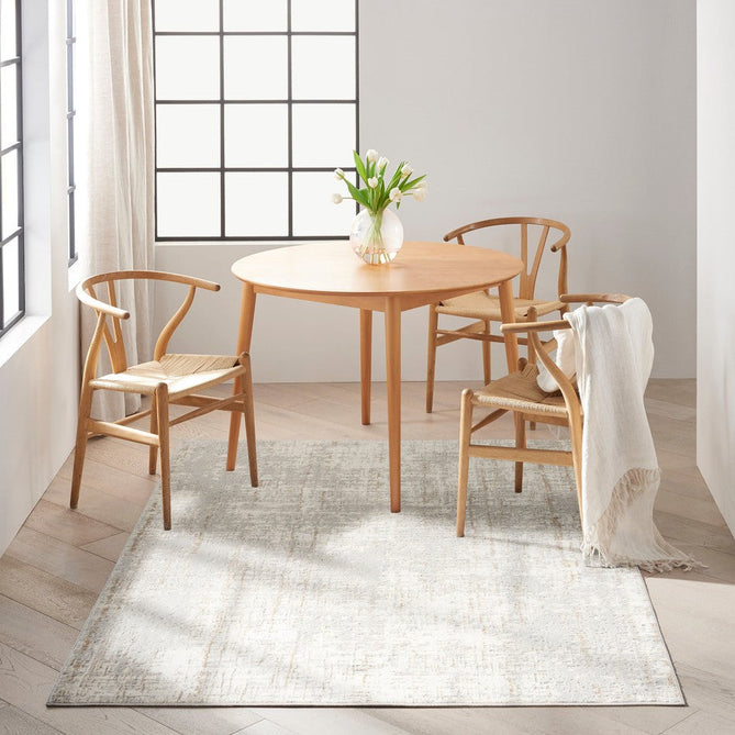 CK950 Rush CK955 Modern Abstract Distressed Hi-Low Textured Low-Profile Short-Pile Ivory/Grey/Beige Runner-Calvin Klein-Rug Love - The Most Loved Rug Store