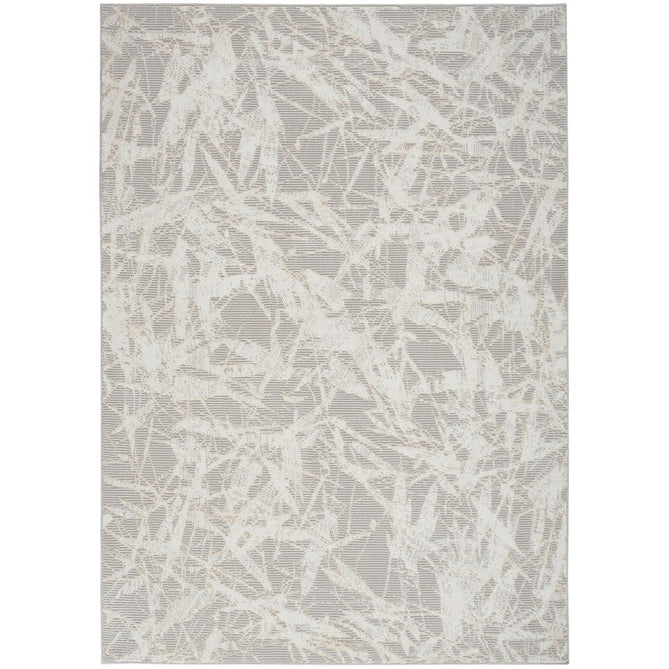 CK950 Rush CK956 Modern Abstract Distressed Hi-Low Textured Low-Profile Short-Pile Grey/Ivory/Biege Runner-Calvin Klein-Rug Love - The Most Loved Rug Store