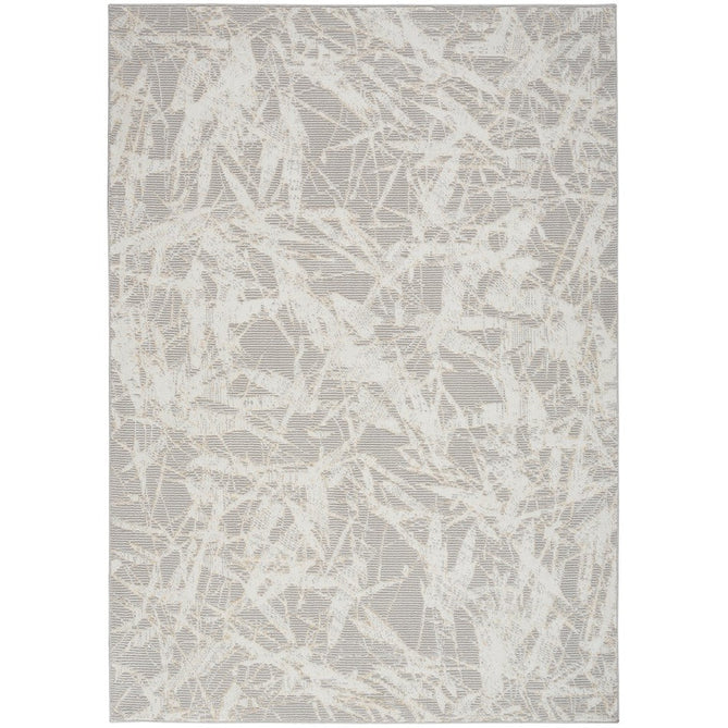 CK950 Rush CK956 Modern Abstract Distressed Hi-Low Textured Low-Profile Short-Pile Grey/Ivory/Biege Runner-Calvin Klein-Rug Love - The Most Loved Rug Store