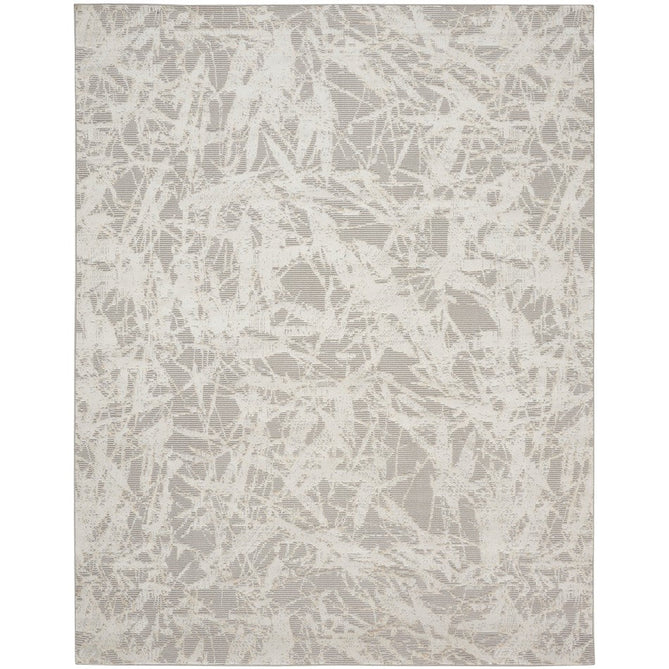 CK950 Rush CK956 Modern Abstract Distressed Hi-Low Textured Low-Profile Short-Pile Grey/Ivory/Biege Runner-Calvin Klein-Rug Love - The Most Loved Rug Store