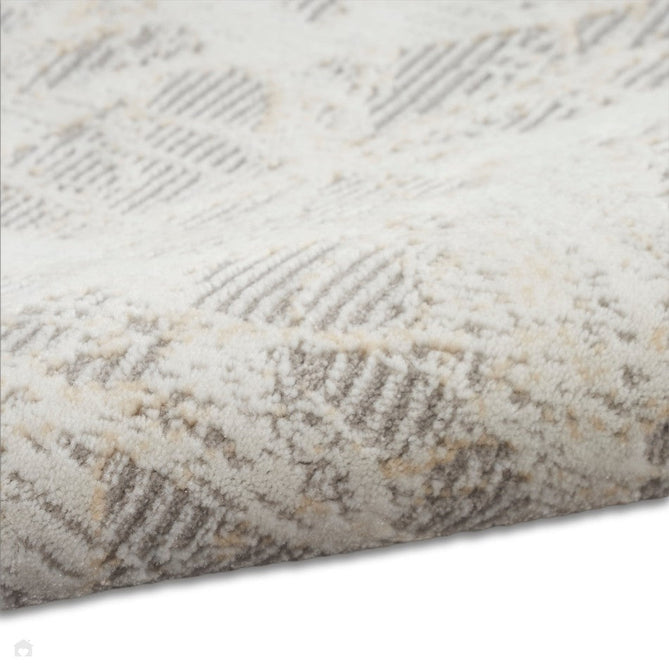 CK950 Rush CK956 Modern Abstract Distressed Hi-Low Textured Low-Profile Short-Pile Grey/Ivory/Biege Runner-Calvin Klein-Rug Love - The Most Loved Rug Store