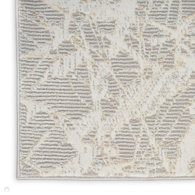 CK950 Rush CK956 Modern Abstract Distressed Hi-Low Textured Low-Profile Short-Pile Grey/Ivory/Biege Runner-Calvin Klein-Rug Love - The Most Loved Rug Store