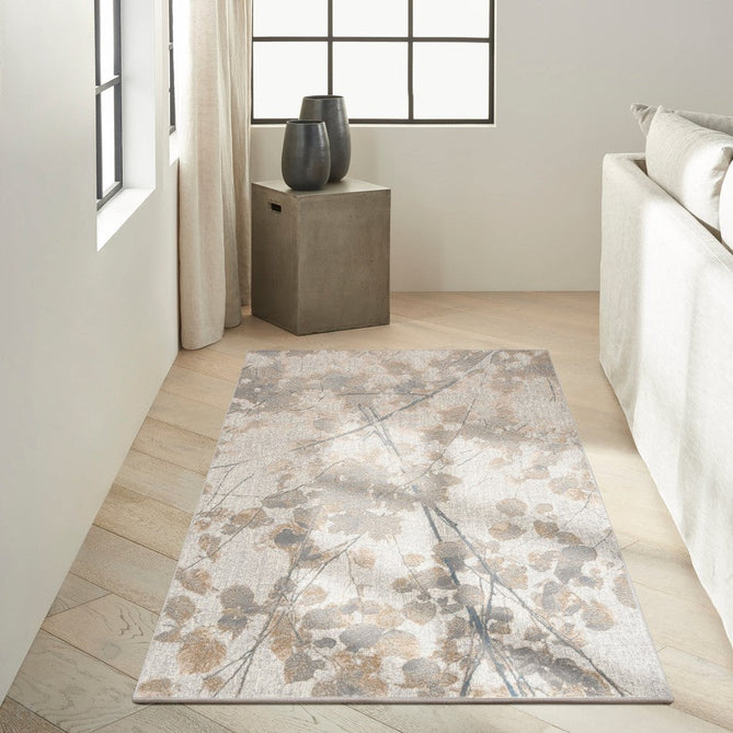 CK950 Rush CK957 Modern Abstract Distressed Hi-Low Textured Low-Profile Short-Pile Grey/Beige/Taupe/Blue Runner-Calvin Klein-Rug Love - The Most Loved Rug Store
