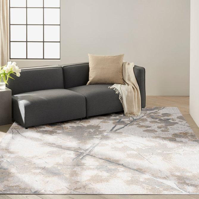 CK950 Rush CK957 Modern Abstract Distressed Hi-Low Textured Low-Profile Short-Pile Grey/Beige/Taupe/Blue Runner-Calvin Klein-Rug Love - The Most Loved Rug Store