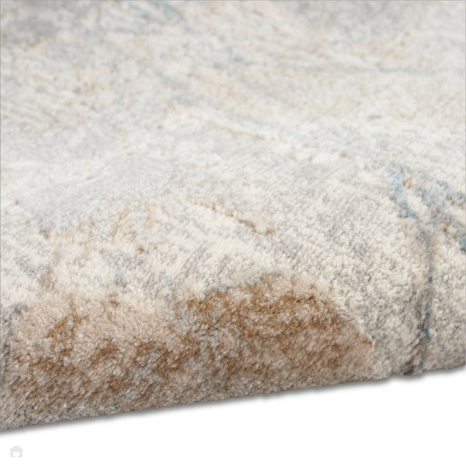 CK950 Rush CK957 Modern Abstract Distressed Hi-Low Textured Low-Profile Short-Pile Grey/Beige/Taupe/Blue Runner-Calvin Klein-Rug Love - The Most Loved Rug Store