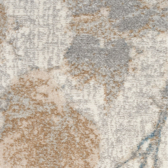 CK950 Rush CK957 Modern Abstract Distressed Hi-Low Textured Low-Profile Short-Pile Grey/Beige/Taupe/Blue Runner-Calvin Klein-Rug Love - The Most Loved Rug Store