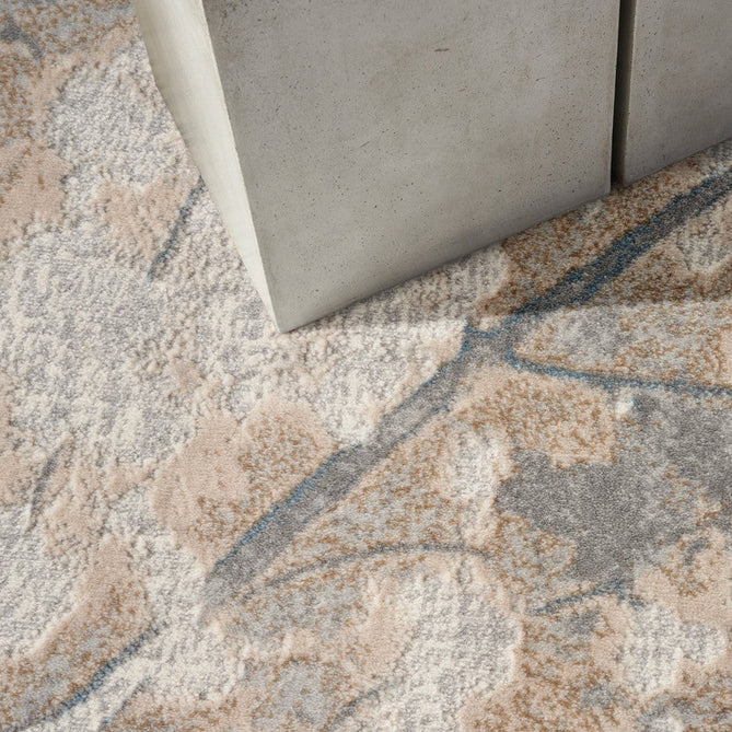 CK950 Rush CK957 Modern Abstract Distressed Hi-Low Textured Low-Profile Short-Pile Grey/Beige/Taupe/Blue Runner-Calvin Klein-Rug Love - The Most Loved Rug Store