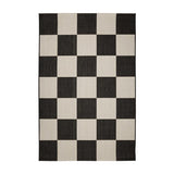 County Chequer Black In-Outdoor Flatweave Rug