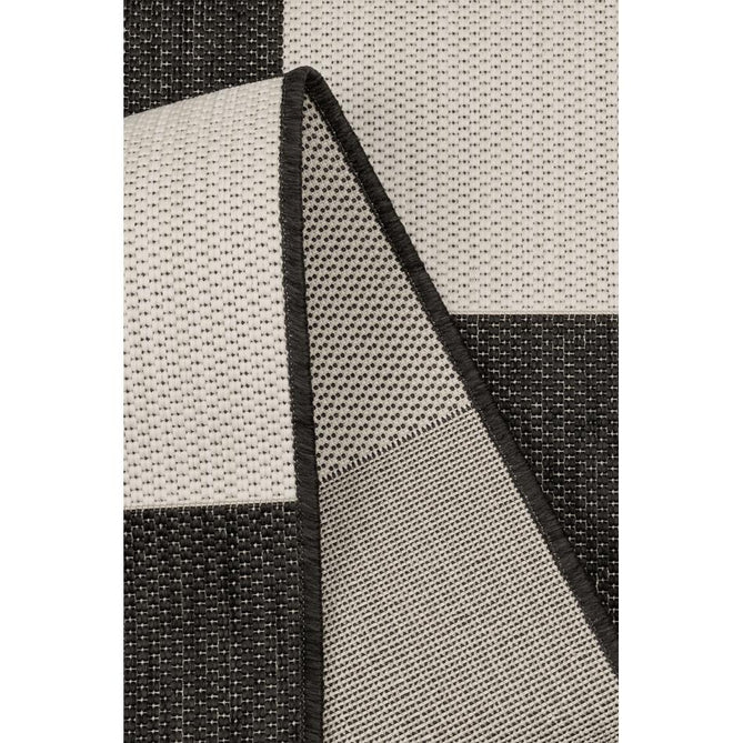 County Chequer Black In-Outdoor Flatweave Runner