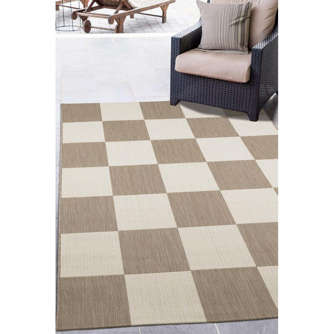 County Chequer Natural In-Outdoor Flatweave Runner