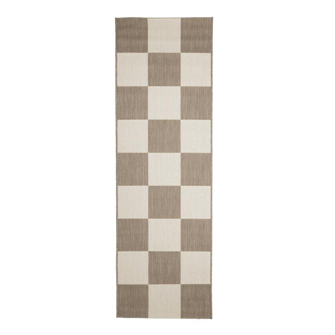 County Chequer Natural In-Outdoor Flatweave Runner