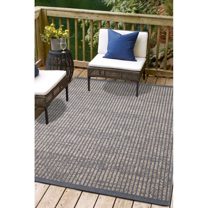 County Hatch Navy In-Outdoor Flatweave Runner