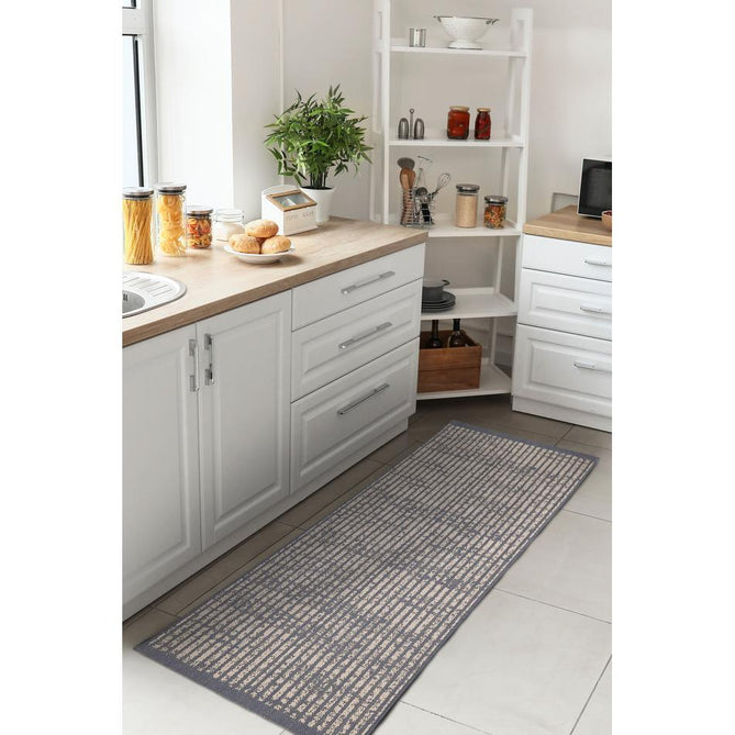 County Hatch Navy In-Outdoor Flatweave Runner