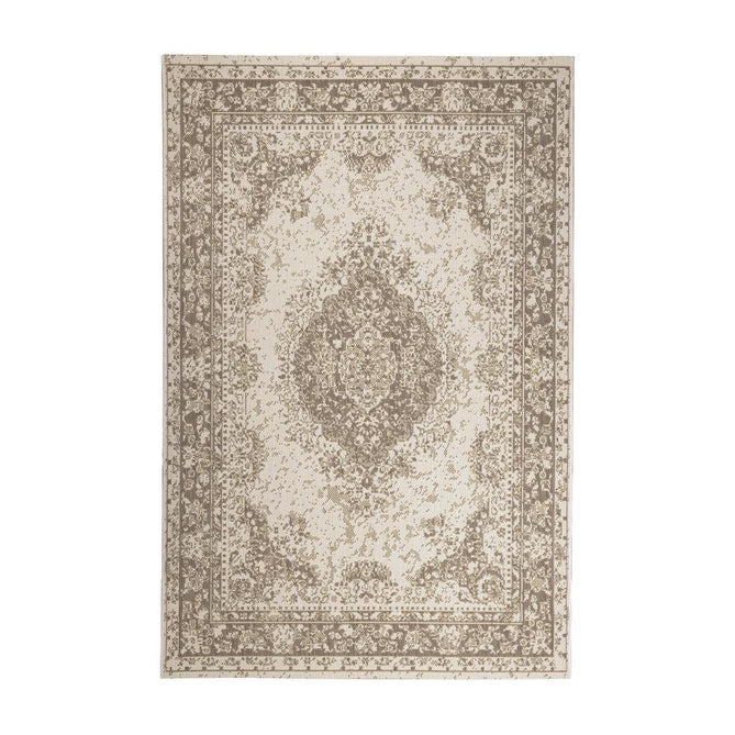 County Medallion Natural In-Outdoor Flatweave Runner