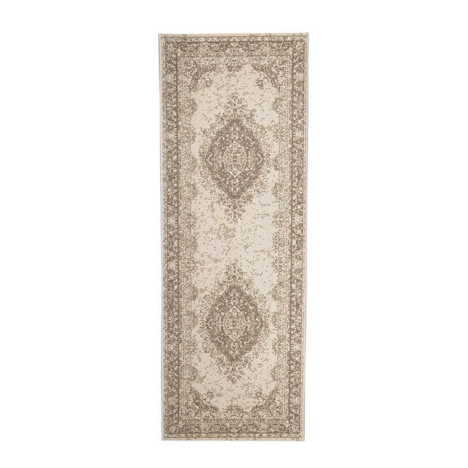 County Medallion Natural In-Outdoor Flatweave Runner
