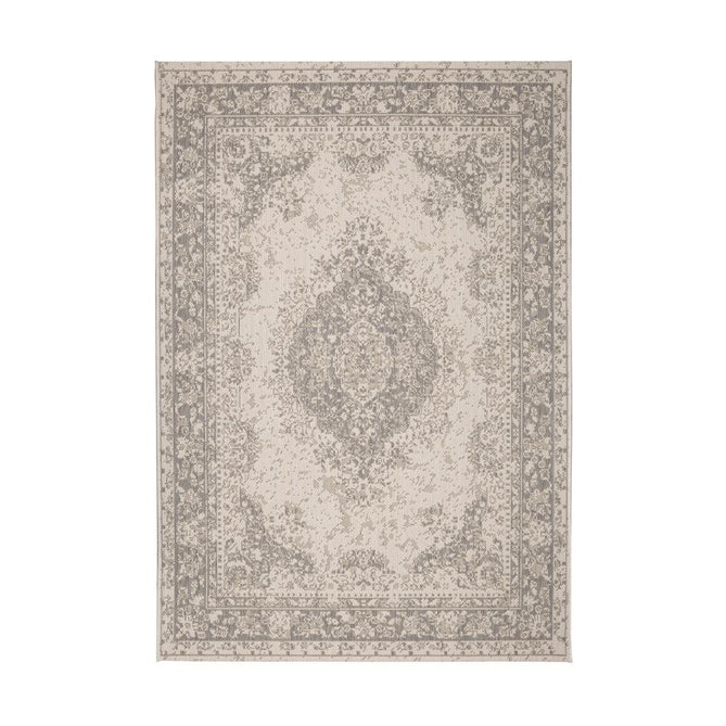 County Medallion Silver In-Outdoor Flatweave Runner