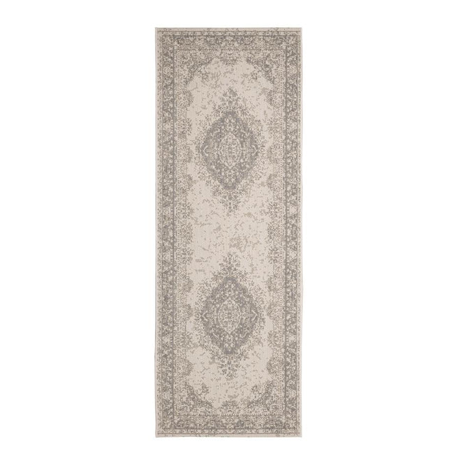 County Medallion Silver In-Outdoor Flatweave Runner