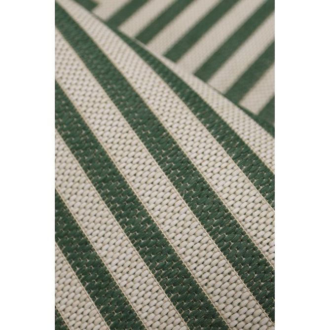 County Multi Stripe Green In-Outdoor Flatweave Runner