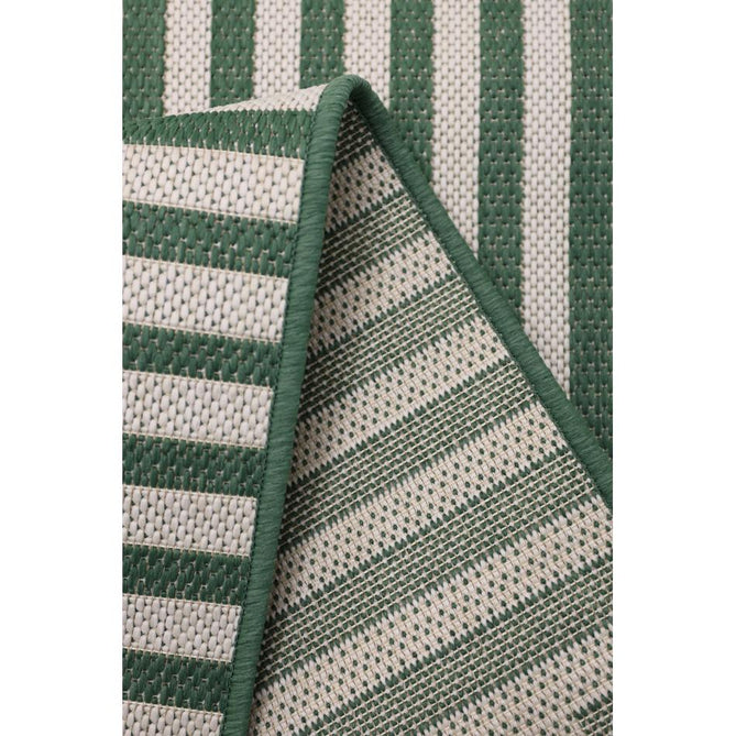 County Multi Stripe Green In-Outdoor Flatweave Runner