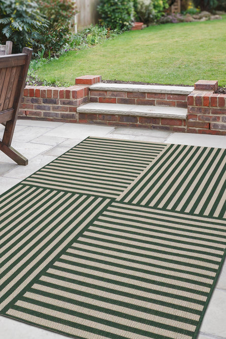 County Multi Stripe Green In-Outdoor Flatweave Rug-Melrose-Rug Love - The Most Loved Rug Store