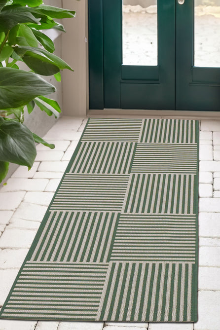County Multi Stripe Green In-Outdoor Flatweave Rug-Melrose-Rug Love - The Most Loved Rug Store