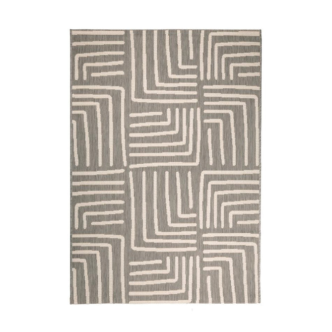 County Patches Grey In-Outdoor Flatweave Runner