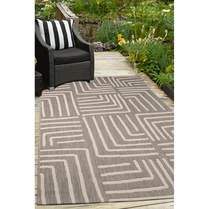 County Patches Grey In-Outdoor Flatweave Runner